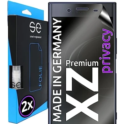 Abbildung von S.E für Sony Xperia XZ Premium Schutzfolie privacy Blickschutz Folie 2x Folien im SET aus Deutschland, Anti Spy Folie, staubfrei und blasenfrei, Sichtschutz