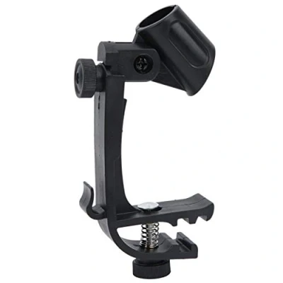 Abbildung von 2 Stück Drum Microphone Clips Einstellbare Mikrofon Halter Halterung Stoßfest Universal Bass Mic Clip Mikrofonklemmen für