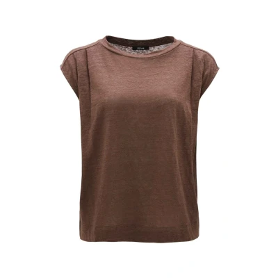 Abbildung von Opus Saskino Tshirt basic, Damen, Größe: 40, Cocoa