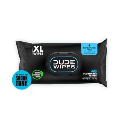 Abbildung von Dude Wipes Flushable Wipes, Unscented &amp; Naturally Soothing, Dispenser Pack (48ct) by Products