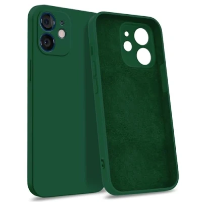Abbildung von MyGadget Hülle kompatibel mit iPhone 12 [ 4 Layer Struktur Schutzhülle ] Gummierte Handyhülle Soft Inlay &amp; Hardcase Cover außen Olivgrün