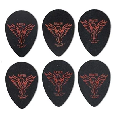 Abbildung von Clayton Black Raven Gitarrenplektren (Stärke 0,38 mm 1,26 mm)