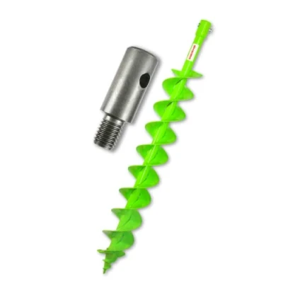 Abbildung von WERHE® Profi Bohrer, Erdbohrer für bohrmaschine 100 mm DoppelWelle robust mit m14 Adapter Pfahlbohrer Brunnenbohrer präzise Bohrspitze.