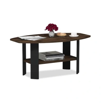 Abbildung von Furinno Couchtisch im schlichten Design, Columbia Walnuss/Schwarz