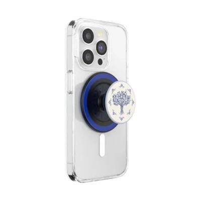 Abbildung von PopSockets: PopGrip Round für MagSafe Inklusive Adapterring Ausziehbarer Sockel und Griff mit einem Austauschbarem Top Smartphones Hüllen Olive Tree Tile