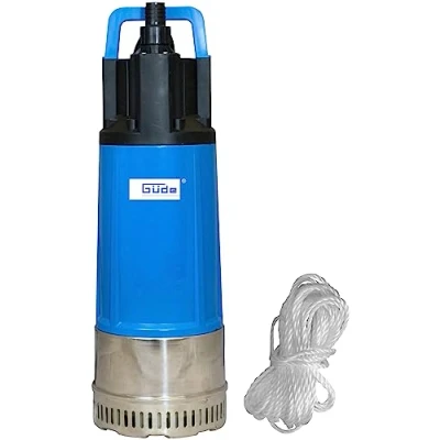 Abbildung von Güde Drucktauchpumpe GDT 1200 I (1200 W, Fördervolumen: 6000 l/h, max. Förderhöhe: 40 m, Eintauchtiefe: 12 4 Noryllaufräder, Welle &amp; Pumpenfuß aus Edelstahl, Rückschlagventil, 15m Nylon Seil)