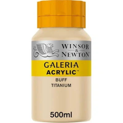 Abbildung von Winsor &amp; Newton 2150060 Galeria Acrylfarbe, hohe Pigmentierung, lichtecht, buttrige Konsistenz, 500 ml Topf Gelbliches Titan