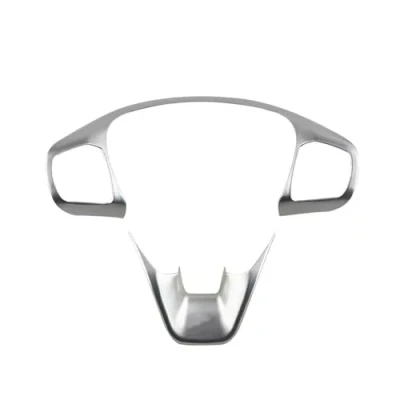 Abbildung von Auto Lenkrad Für F&amp;ord Focus Mk4 2019 2020 2021 ST Line Lenkradabdeckung Zierleisten Knopfrahmen Styling(ABS Silber)
