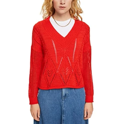 Abbildung von ESPRIT Damen Pullover 072ee1i304, Orange Red, M