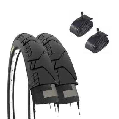 Abbildung von ECOVELO Unisex Erwachsene 700x45c Kammern 2 Reifen 700 x 45 C (29 1,75) + Ventilkammern Amerika, Schwarz, 45C