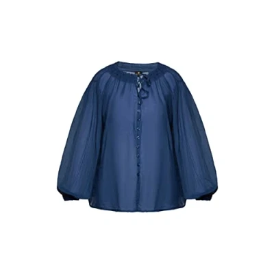 Abbildung von DreiMaster Klassik Damen Baumwollbluse, Marine, XS