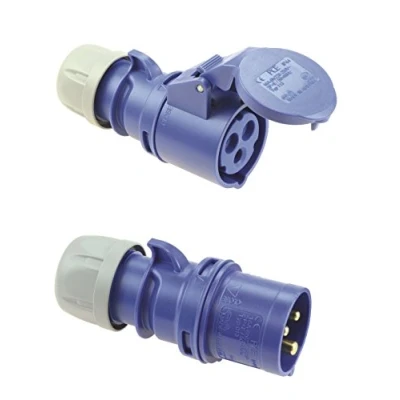 Abbildung von PCE SHARK IP44 CEE 16A 3p blau SET Stecker und Kupplung 3polig Caravan Wohnwagen