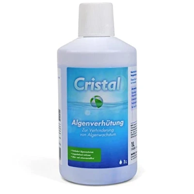 Abbildung von Cristal Algenverhütung 1 l Verhindert Algenwachstum im Pool Algenvernichter Algizid flüssig Algenschutz Algezid für Schwimmbad &amp; Whirlpool