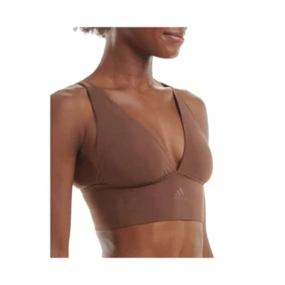Abbildung von adidas Damen Micro Stretch Lounge Bra—Seamless Comfort &amp; Support Plunge BH, Undurchsichtige, Toasted Mokka, small