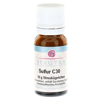 Abbildung von Sulfur C 30 Globuli 10 g