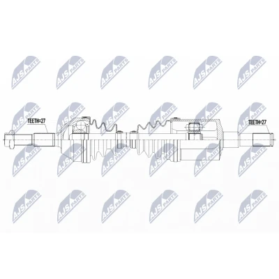 Abbildung von NTY NPW CH 100 Antriebswelle Vorderachse links 623 Automatikgetriebe JEEP: Cherokee III