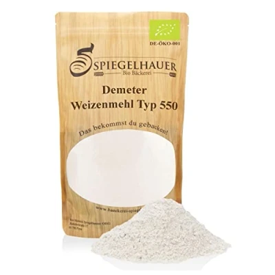 Abbildung von Bio Bäckerei Spiegelhauer Demeter Weizenmehl Typ 550 1 kg Ideal zum Backen von Brot Brötchen und Teig