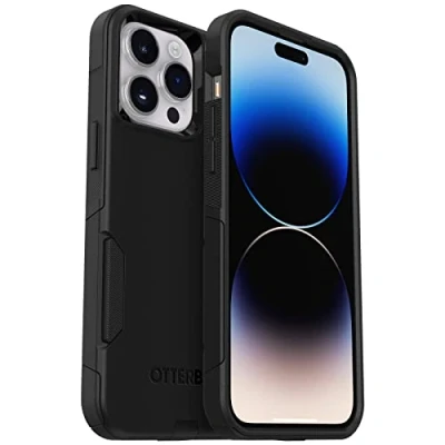 Abbildung von OtterBox Commuter Hülle für iPhone 14 Pro Max, sturzsicher, schützende Hülle, 3x getestet nach Militärstandard, antimikrobieller Schutz, Schwarz, Keine Einzelhandelsverpackung