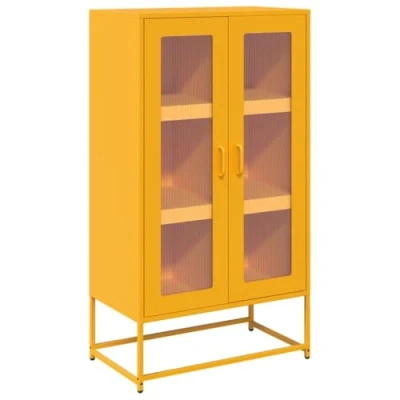 Abbildung von vidaXL Highboard Senfgelb 68x39x123 cm Stahl
