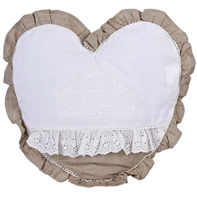 Abbildung von Herzkissen Shabby Chic Kissen Spitze Stickereien Kopfkissen Herz 40x35cm gan021 Palazzo Exklusiv