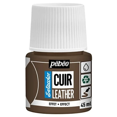 Abbildung von Pébéo Setacolor Leder Acrylfarbe für und Kunstleder Personalisierung von Taschen, Schuhen, Sneakern kratz , knick scheuerfest Metalleffekt Metall Bronze 45 ml
