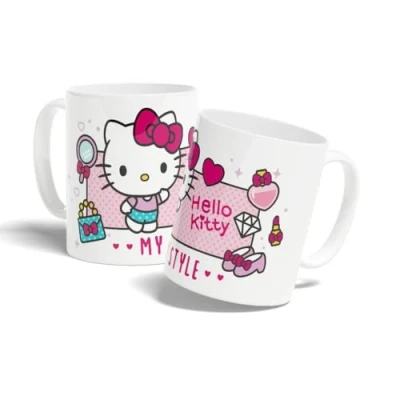 Abbildung von Konix Hello Kitty Tasse Keramiktasse 320 ml My Style Motiv Weiß