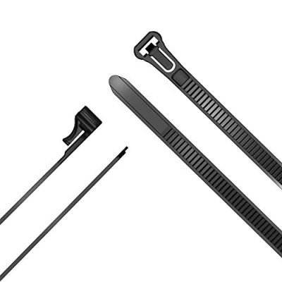 Abbildung von KabelDirekt Kabelbinder wiederverschließbar mit besonders hoher Zugfestigkeit (100 Stück lösbare und wiederverwendbare Mehrweg für nachhaltigen Einsatz, schwarz) 7,4mm x 250mm