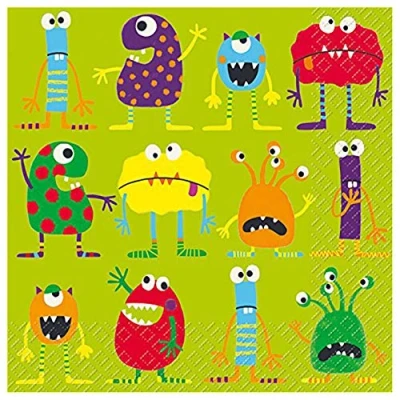 Abbildung von Stewo 2572752545 Servietten Monster, 33 x cm, 20 Stück, bunt