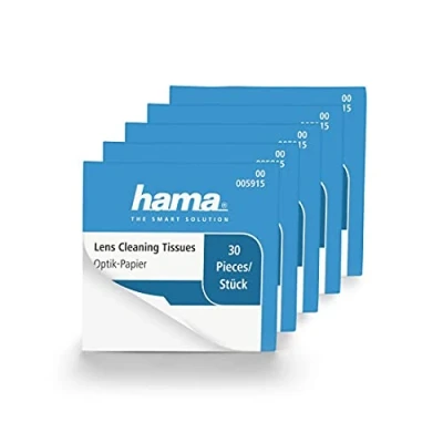 Abbildung von Hama Optik Reinigungspapier (Linsenreinigungspapier, Tücher zur Reinigung von Kameralinse, Objektiv, Filter, auch für Ferngläser, Brillen, Reinigungstücher empfindliche Oberflächen) 150 Stück