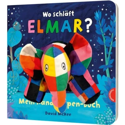 Abbildung von Elmar: Wo schläft Elmar?: Mein Handpuppen Buch Spiel Spaß zum Einschlafen
