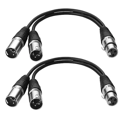 Abbildung von S SIENOC Mikrofon Kabel 3pin XLR zu Dual 2 (Silber Buchse Stecker)