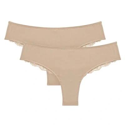 Abbildung von Triumph Lovely Micro Brazilian 2 PACK Slip, Damen, Größe: XS, Smooth skin