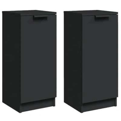 Abbildung von vidaXL Sideboard Sideboards 2 Stk. Schwarz 30x30x70 cm Holzwerkstoff (2 St)