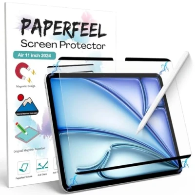 Abbildung von PAPERFEEL Magnetischer Folie für iPad Air 11 2024 M2 Schutzfolie, Matt Papier Magnetisch zum Schreiben Zeichnen Anti Blendung, Weniger Fingerabdruck, Einfache Installation, Kratzer