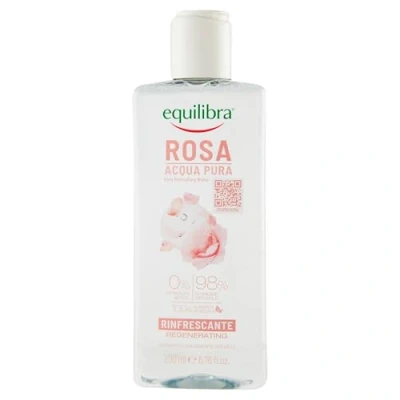Abbildung von Equilibra Gesicht, Hyaluron Rose reines Wasser, Multiaktives Tonikum mit fermentierter Rose, Hagebuttenwasser, Centifolia, Mosqueta und pflanzliches Glycerin, erfrischt bereitet die Haut auf