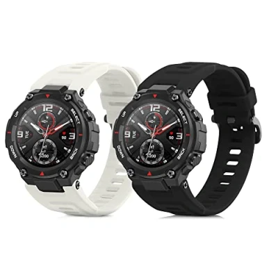 Abbildung von kwmobile 2x Sportarmband kompatibel mit Huami Amazfit T Rex/T Rex Pro Armband Fitnesstracker Band Set aus TPU Silikon