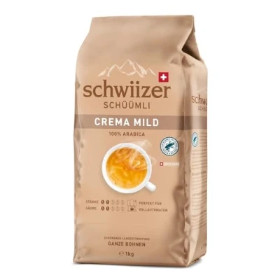 Abbildung von Schwiizer Schüümli Mild Medium Roast Ganze Kaffeebohnen 1kg Intensität 1/5 UTZ zertifiziert