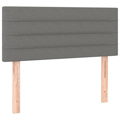 Abbildung von vidaXL Kopfteil, Bettkopfteil mit Holzbeinen, Höhenverstellbar Polsterkopfteil für Bett, Betthaupt Bettzubehör Schlafzimmer, Dunkelgrau 90x5x78/88cm Stoff