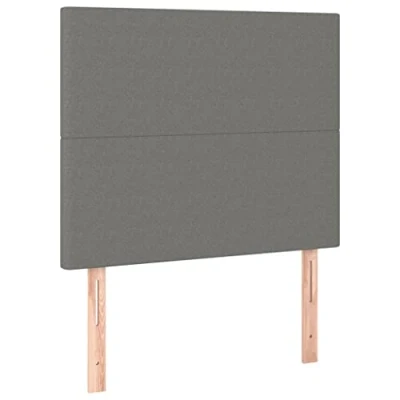 Abbildung von vidaXL Kopfteil Kopfteile 2 Stk. Dunkelgrau 100x5x78/88 cm Stoff, (1 St)