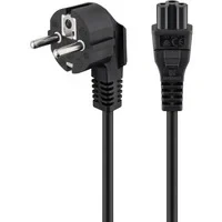 Abbildung von Goobay 68004 90 Grad Stromkabel 1,8 Meter / Netzkabel mit Micky Maus Stecker abgewinkelter Schutzkontaktstecker auf IEC 320 C5 Buchse 1,8m
