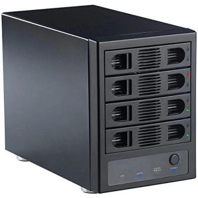 Abbildung von Xystec Festplattengehäuse: 4 Fach Festplatten Gehäuse für 3.5&quot; &amp; 2.5&quot; (SATA), RAID, USB eSATA (4 Festplattengehäuse, Rack, festplattengehause)