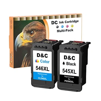 Abbildung von D&amp;C 545XL 546XL Druckerpatronen Remanufactured für Canon PG CL Pixma TS3150 MX495 MG2950 iP2850 MG3050 MG3051 MG2450 MG2550 MG2550S MG2555S (1x Schwarz + 1x Farbe)