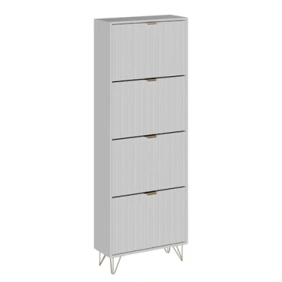 Abbildung von Vicco Schuhschrank Helge, Weiß, 60 x 166.7 cm 4 Fächer