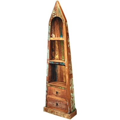 Abbildung von Kobolo Regal Bootsregal Standregal Bootform VINTAGE BOAT Holz