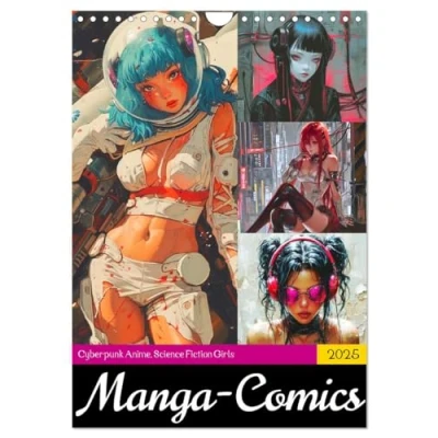 Abbildung von Manga Comics. Cyberpunk Anime. Science Fiction Girls (Wandkalender 2025 DIN A4 hoch), CALVENDO Monatskalender