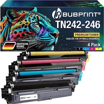 Abbildung von Bubprint TN242 TN246 kompatibel als Ersatz für Toner Brother TN 242 246 DCP 9017CDW 9022CDW HL 3142CW 3152CDW 3172CDW MFC 9142CDN 9332CDW 9342CDW Multipack 4er Pack