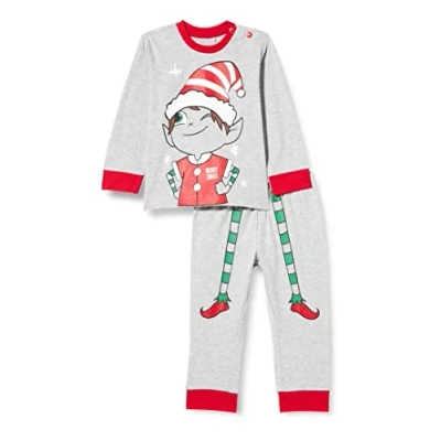 Abbildung von Chicco Baby Jungen LANGÄRMLIGER Pyjama Pyjamaset, grau und rot, 18 Monate
