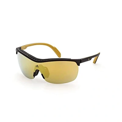 Abbildung von Adidas Sport Unisex SP0043 02G Gläser SONNENBRILLEN Injiziert Schwarz undurchsichtig Braun Maske Normal Spiegel