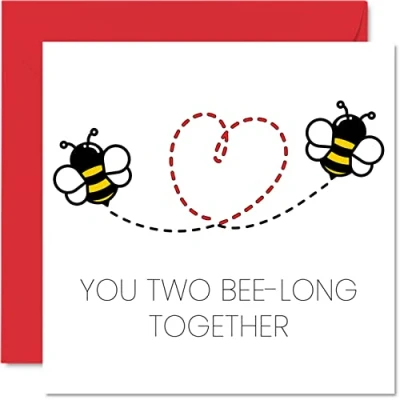 Abbildung von Stuff4 Hochzeitskarten für Braut und Bräutigam Bee Long Together Happy Wedding Day Cards Congratulations, Congrats Well Done Just Married Karte, 145 mm x mm, Hochzeitsgrußkarten Paare