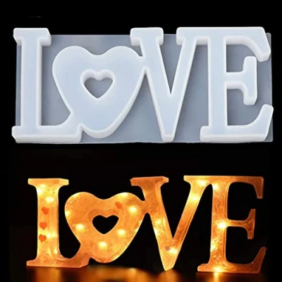 Abbildung von FineInno Groß Buchstaben Gießform,Love Resin Mold,Alphabet Epoxidharz Formen,3D Silikonform für Kunst Basteln Ornamente Dekoration